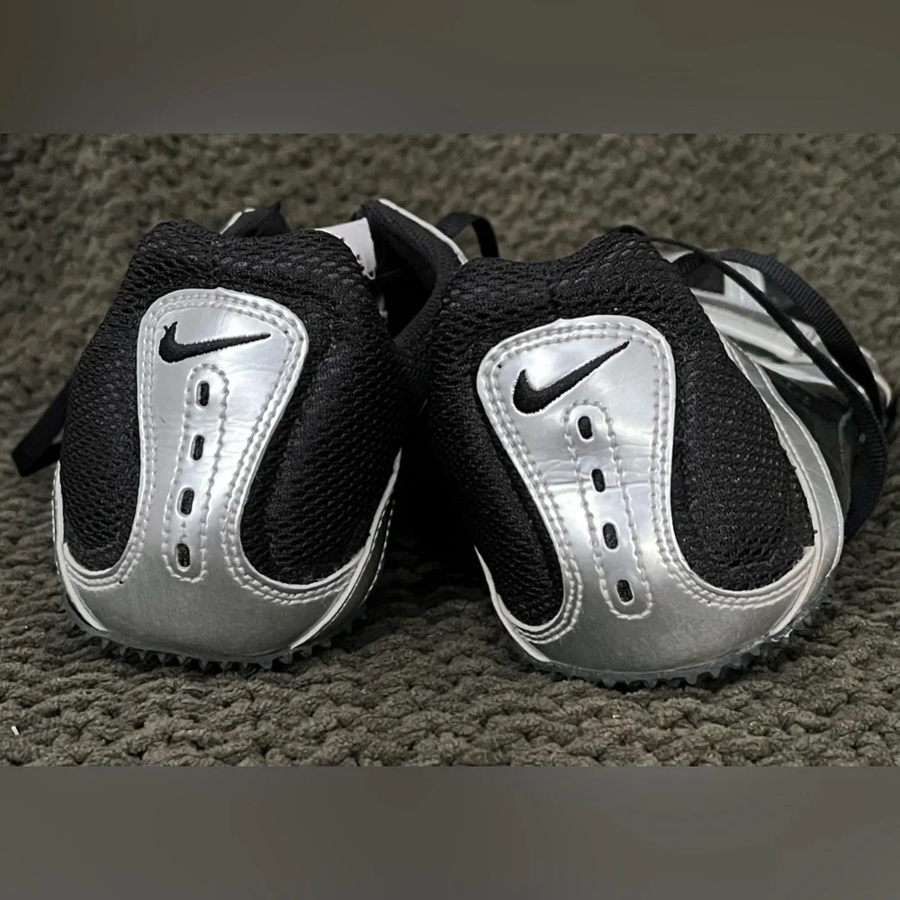Nike Bowerman Men's Track & Field Shoes Black/Silver, Adjustable Velcro; Size 10